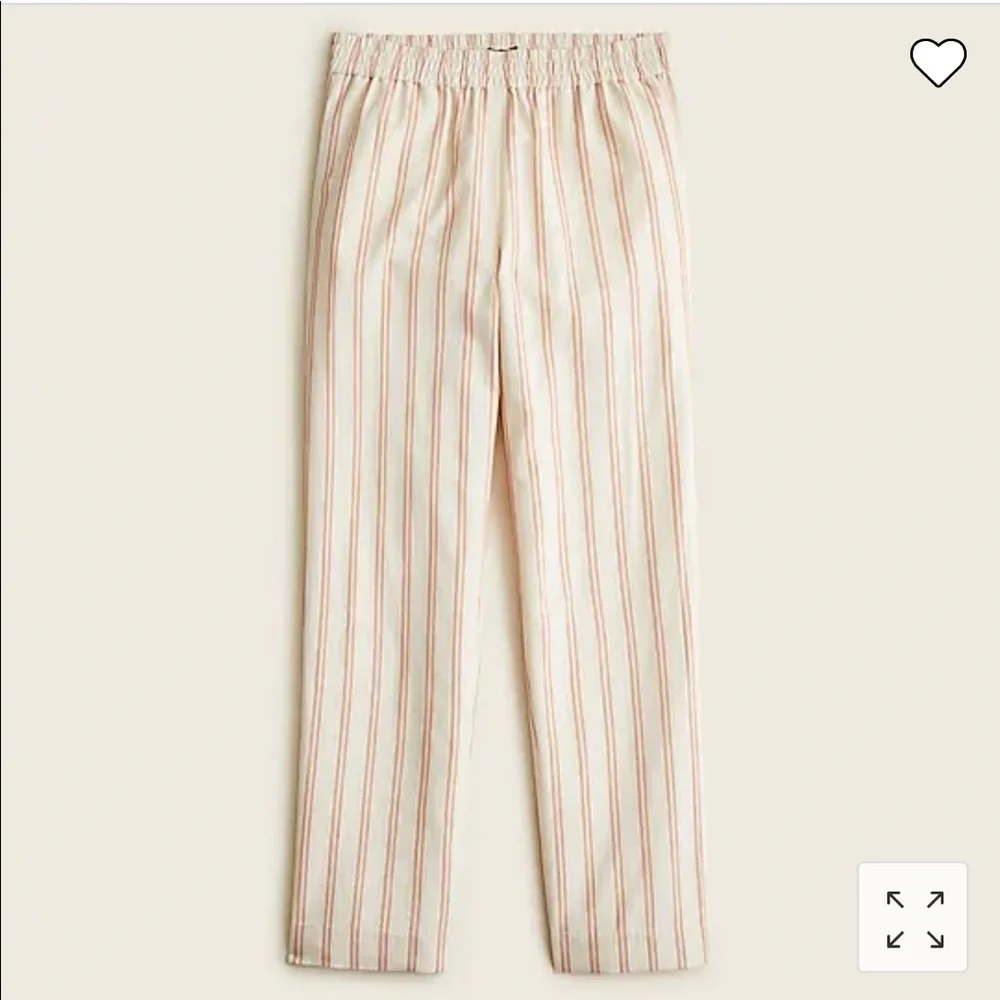 Jcrew pull on cotton blend pant in stripe - Picture 3 of 10